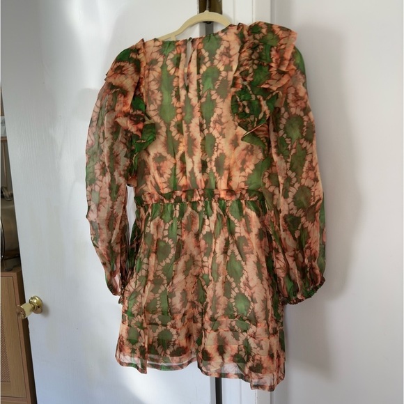 ULLA JOHNSON Adelaide ruffled printed silk-organza mini dress - Picture 6 of 8